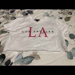 SM Distressed LA Crop Top